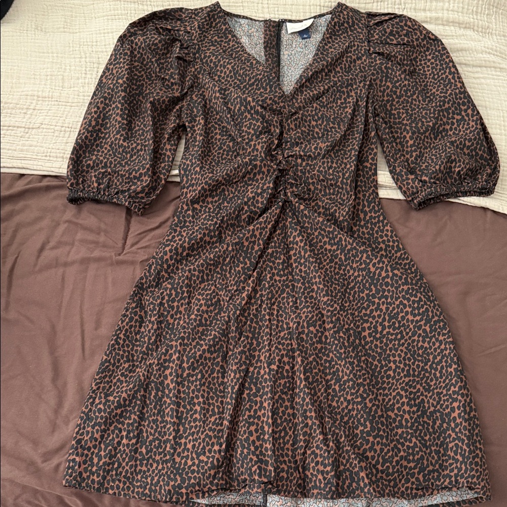 Universal Thread Brown Leopard Print Long Sleeve … - image 1